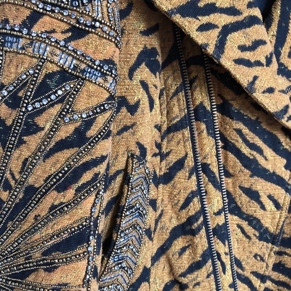 Tapestry tiger beaded motor jacket - Picture 3 of 5